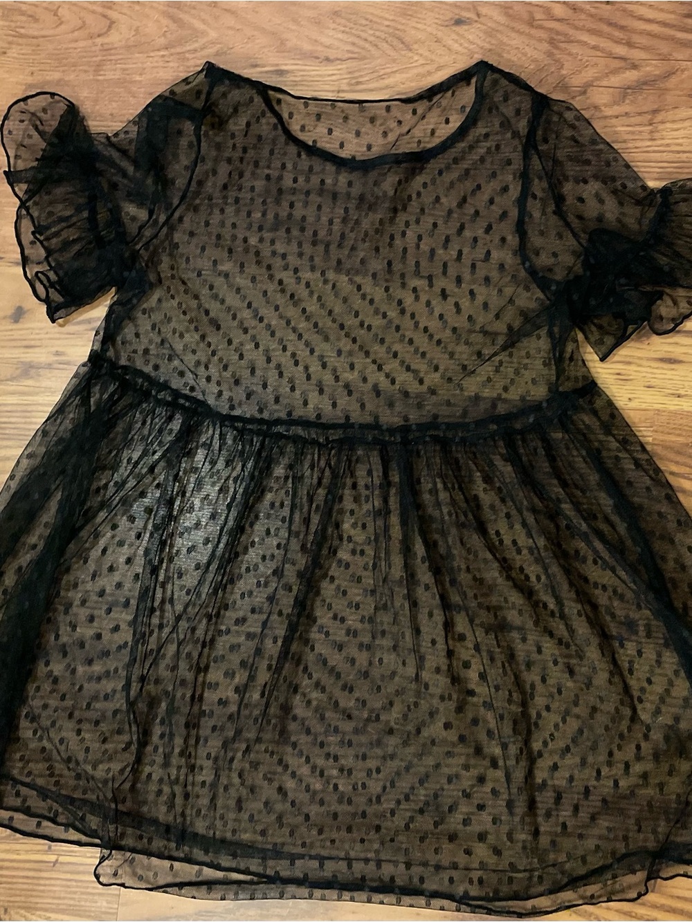 Black Sheer Dot Tulle Dress